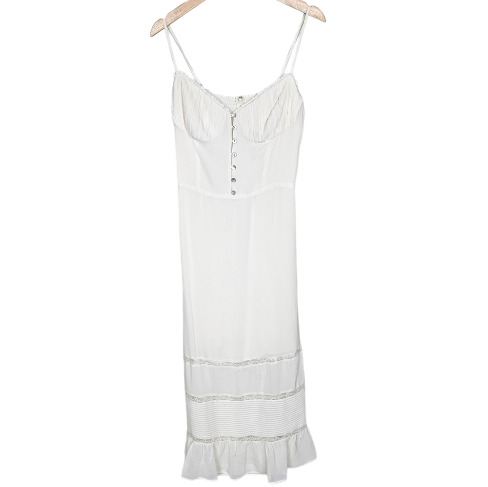 Reformation Harvest Dress White Midi Size 10 - Picture 1 of 10
